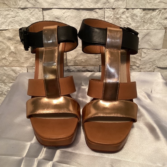 Elizabeth and James Shoes - Elizabeth and James Chunky Rose Gold Black Heels